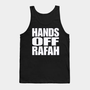 Hands Off Rafah - White - Front Tank Top